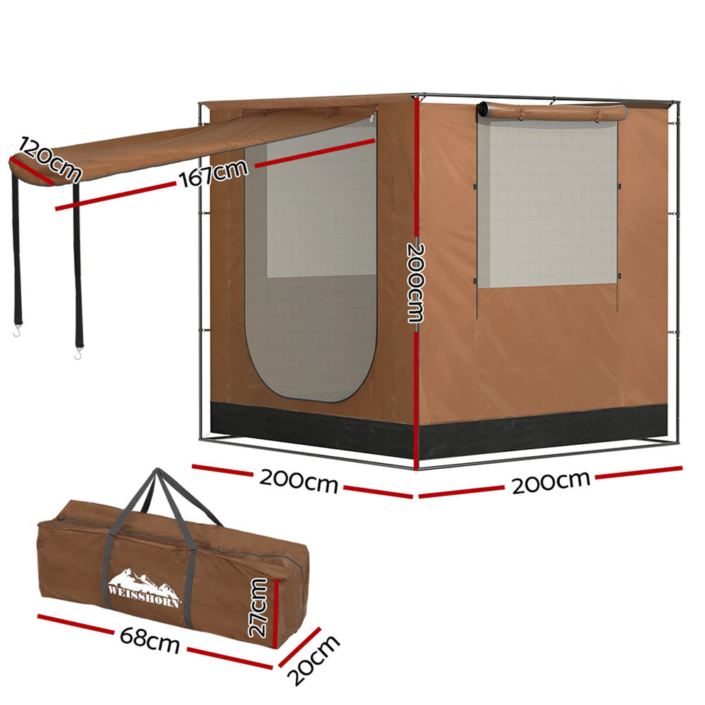 Weisshorn Camping Tent Car SUV Side Awning Canopy Portable Outdoor Shelter 4WD-Outdoor &gt; Camping-PEROZ Accessories