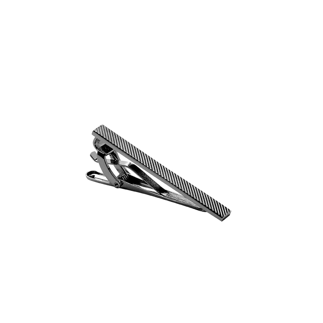 TIE BAR. Striped Gunmetal-Tie Bars-PEROZ Accessories