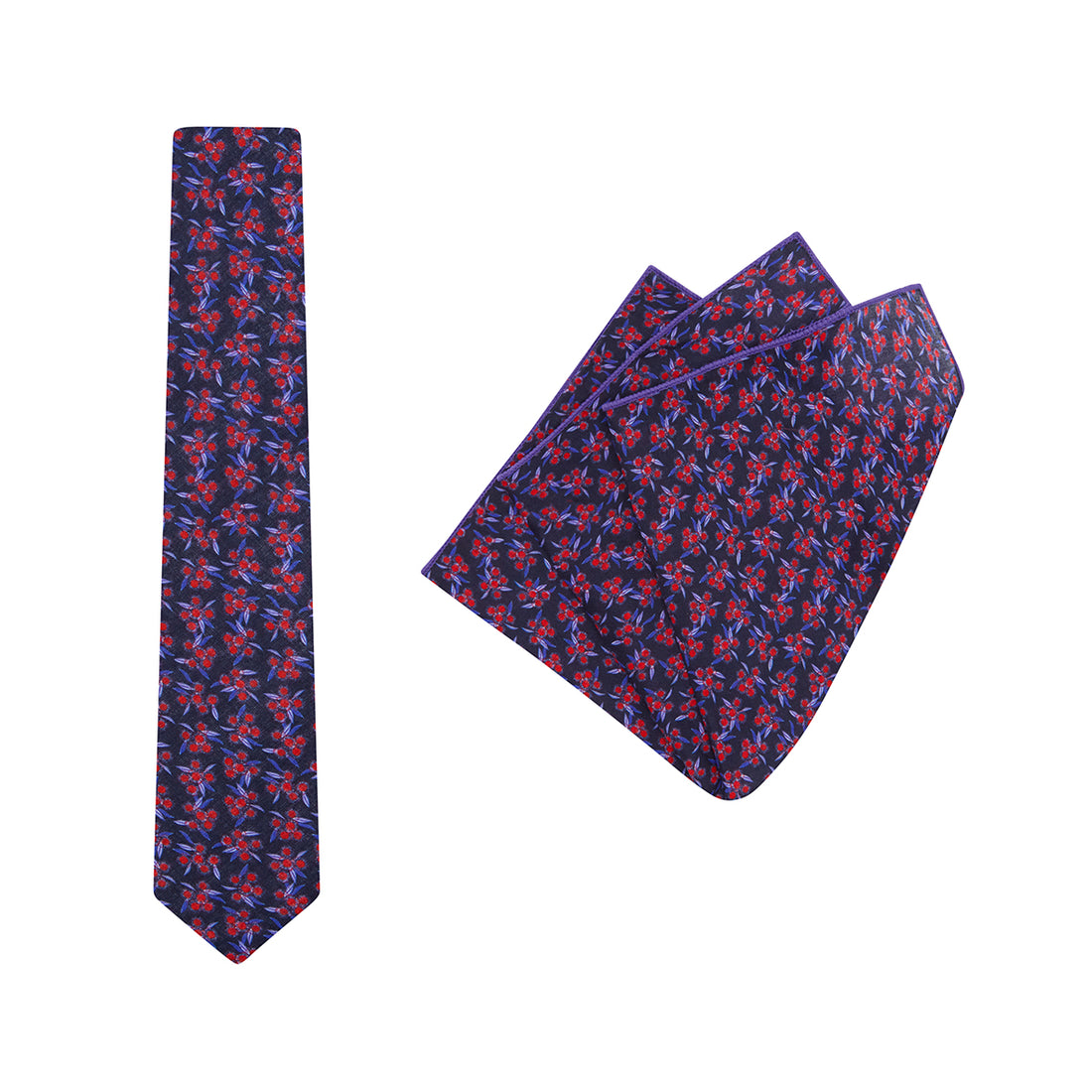 TIE + POCKET SQUARE SET. Jocelyn Proust Hakea Laurina Print. Supplied with matching pocket square.-Ties-PEROZ Accessories