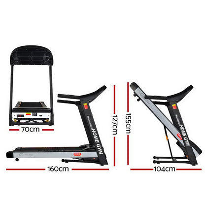Everfit Electric Treadmill 45cm Incline Running Home Gym Fitness Machine Black-Sports &amp; Fitness &gt; Fitness Accessories-PEROZ Accessories