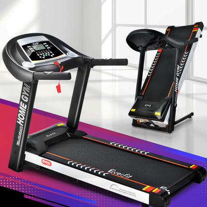 Everfit Electric Treadmill 45cm Incline Running Home Gym Fitness Machine Black-Sports &amp; Fitness &gt; Fitness Accessories-PEROZ Accessories