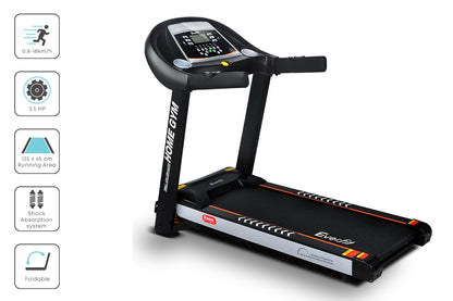 Everfit Electric Treadmill 45cm Incline Running Home Gym Fitness Machine Black-Sports &amp; Fitness &gt; Fitness Accessories-PEROZ Accessories