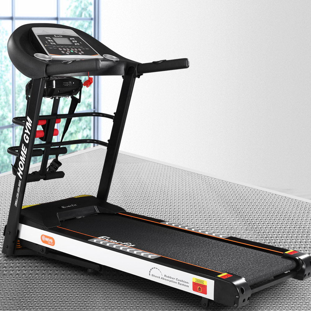 Everfit Electric Treadmill 450mm 18kmh 3.5HP Auto Incline Home Gym Run Exercise Machine Fitness Dumbbell Massager Sit Up Bar-Sports &amp; Fitness &gt; Fitness Accessories-PEROZ Accessories