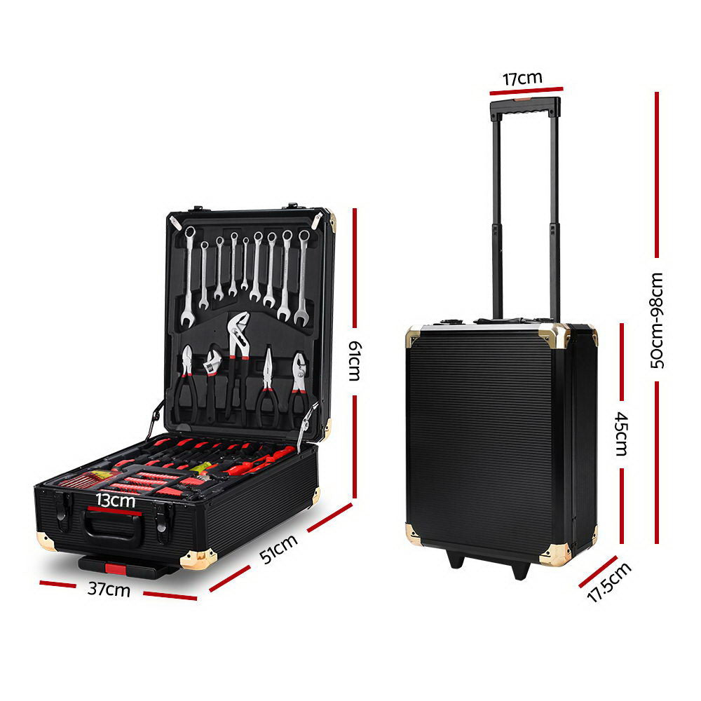 816pcs Tool Kit Trolley Case Mechanics Box Toolbox Portable DIY Set BK-Tools &gt; Tools Storage-PEROZ Accessories