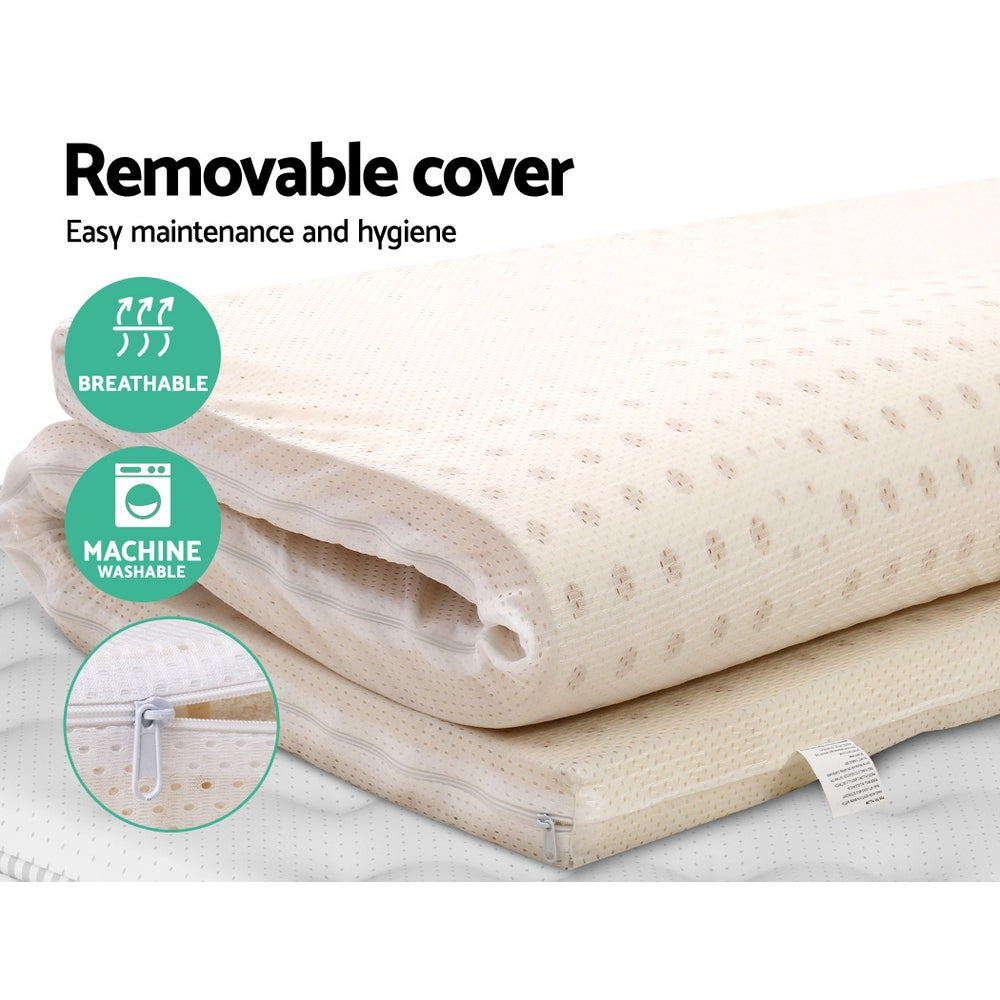 Giselle Bedding Pure Natural Latex Mattress Topper 7 Zone 5cm Double-Home &amp; Garden &gt; Bedding-PEROZ Accessories