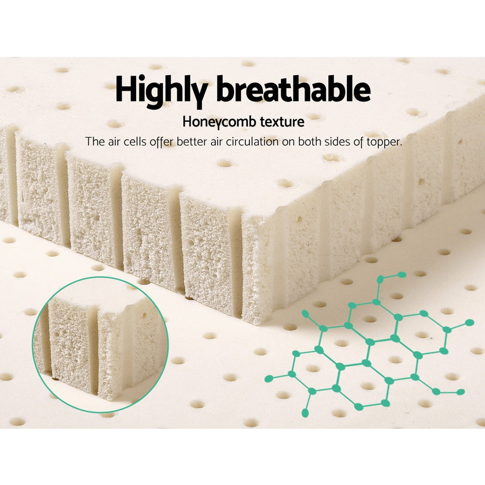 Giselle Bedding Pure Natural Latex Mattress Topper 7 Zone 5cm Queen-Home &amp; Garden &gt; Bedding-PEROZ Accessories
