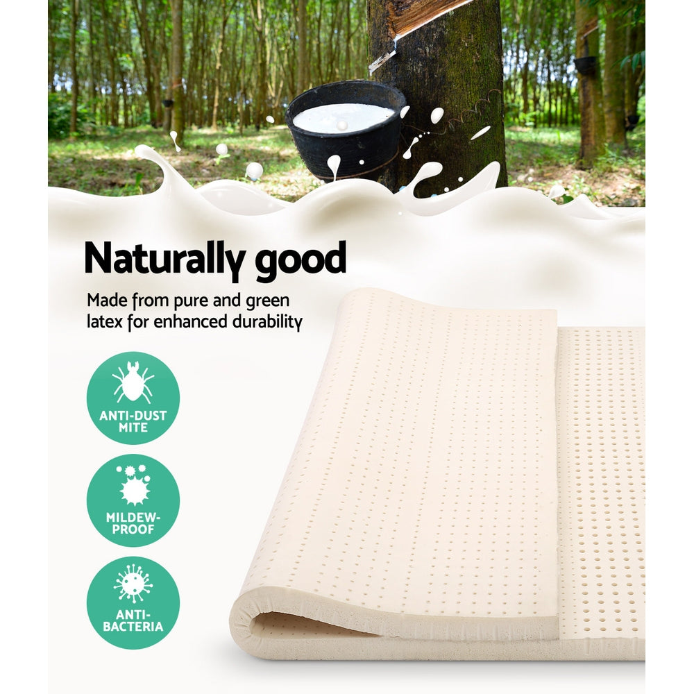 Giselle Bedding Pure Natural Latex Mattress Topper 7 Zone 5cm Queen-Home &amp; Garden &gt; Bedding-PEROZ Accessories