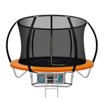 Everfit Trampoline 8FT Kids Trampolines Cover Safety Net Pad Gift Orange-Sports &amp; Fitness &gt; Trampolines-PEROZ Accessories