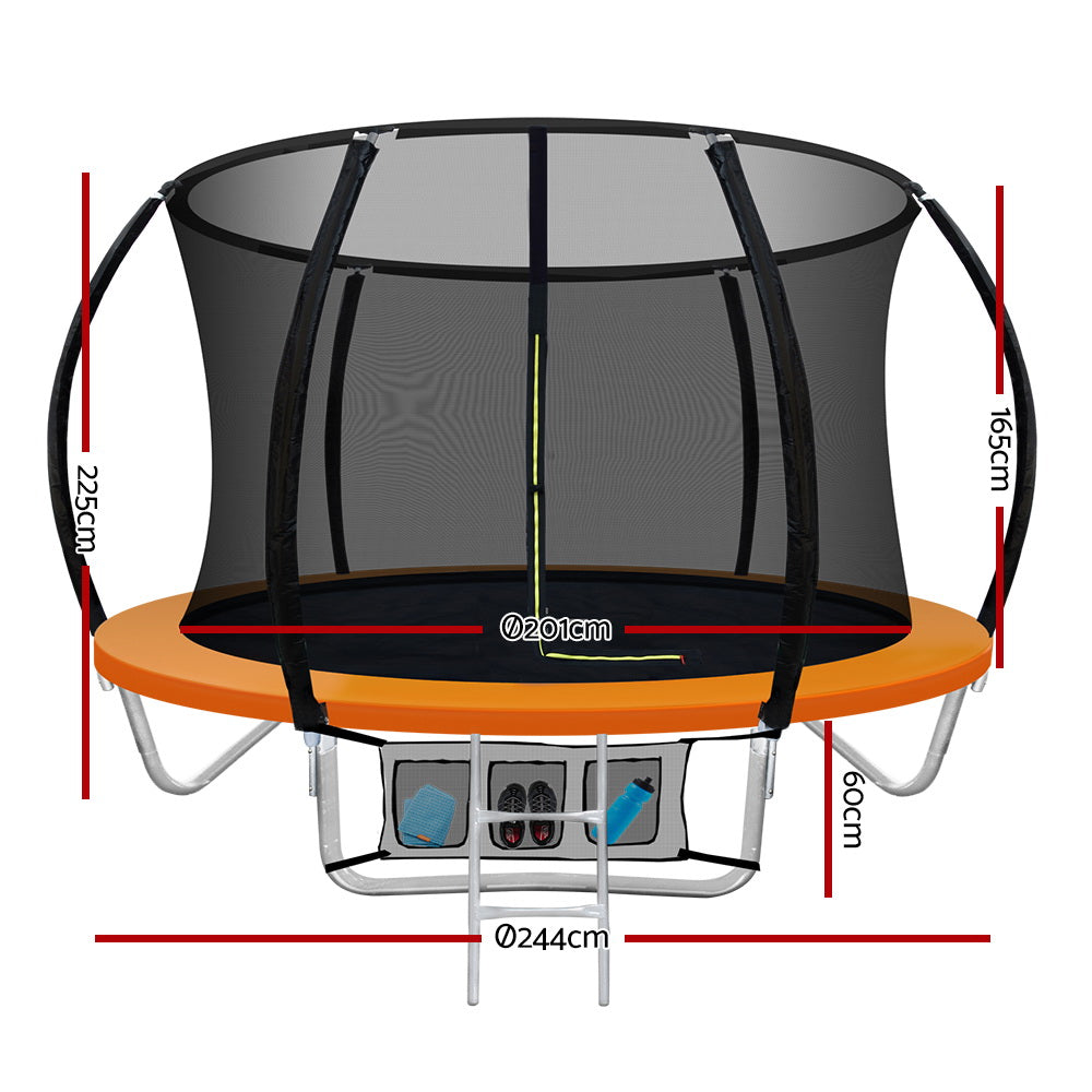 Everfit Trampoline 8FT Kids Trampolines Cover Safety Net Pad Gift Orange-Sports &amp; Fitness &gt; Trampolines-PEROZ Accessories