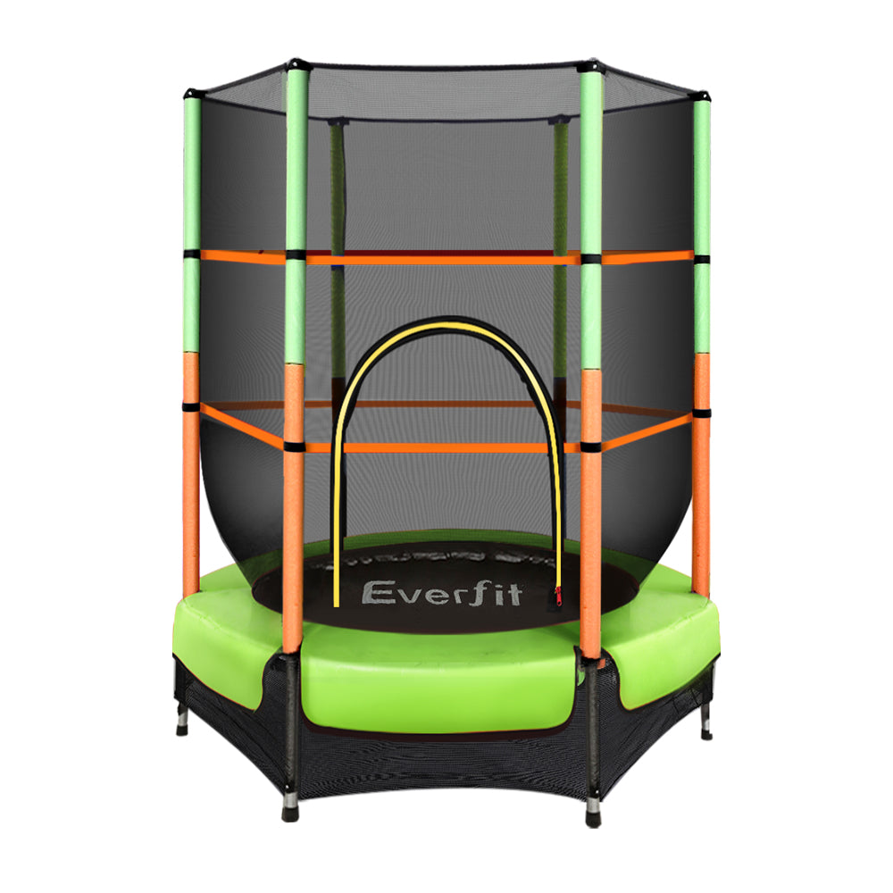 Everfit Trampoline 4.5FT Kids Trampolines Cover Safety Net Pad Ladder Gift Green-Sports &amp; Fitness &gt; Trampolines-PEROZ Accessories