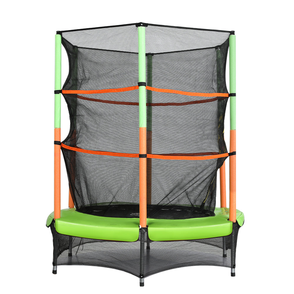 Everfit Trampoline 4.5FT Kids Trampolines Cover Safety Net Pad Ladder Gift Green-Sports &amp; Fitness &gt; Trampolines-PEROZ Accessories