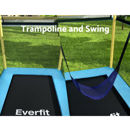 Everfit Trampoline 6FT Kids 2-in-1 Swing Belt Safety Net Gift Rectangle Yellow-Sports &amp; Fitness &gt; Trampolines-PEROZ Accessories