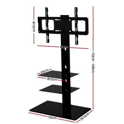 Artiss Floor TV Stand Bracket Mount Swivel Height Adjustable 32 to 70 Inch Black-Audio &amp; Video &gt; TV Accessories - Peroz Australia - Image - 2
