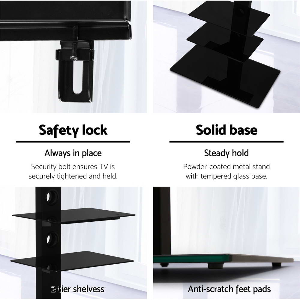 Artiss Floor TV Stand Bracket Mount Swivel Height Adjustable 32 to 70 Inch Black-Audio &amp; Video &gt; TV Accessories - Peroz Australia - Image - 6