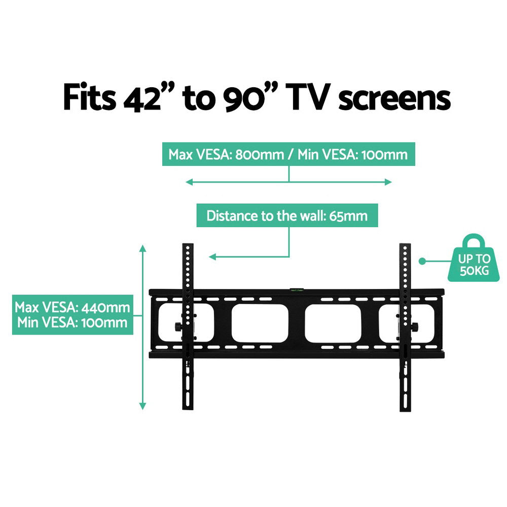 Artiss TV Wall Mount Bracket Tilt Flat Slim LED LCD Plasma 42 55 65 75 90 inch-Audio &amp; Video &gt; TV Accessories - Peroz Australia - Image - 6