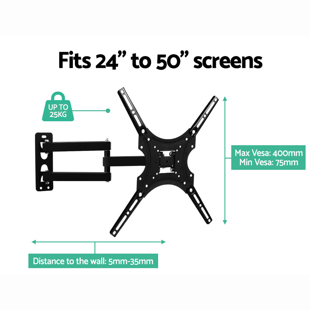 Artiss TV Wall Mount Monitor Bracket Swivel Tilt 24 32 37 40 42 47 50 Inch LED LCD-Audio &amp; Video &gt; TV Accessories - Peroz Australia - Image - 6