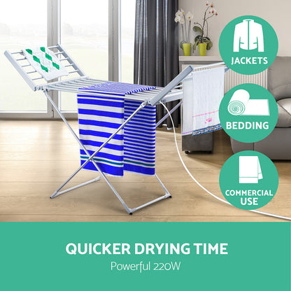Devanti Electric Heated Towel Rail Clothes Rack Warmer Dryer Freestanding-Home &amp; Garden &gt; DIY-PEROZ Accessories