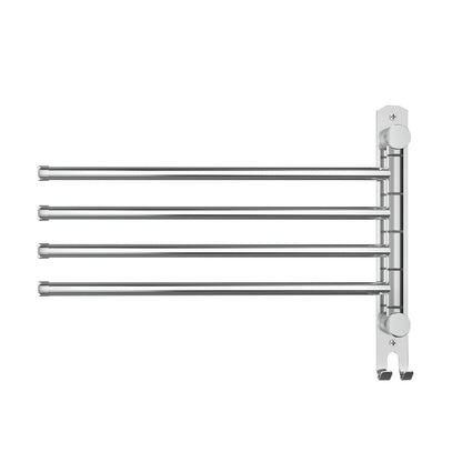 Towel Rail Rack Holder 4 Bars Wall Mounted Stainless Steel Swivel Hook-Home &amp; Garden &gt; Bathroom Accessories-PEROZ Accessories