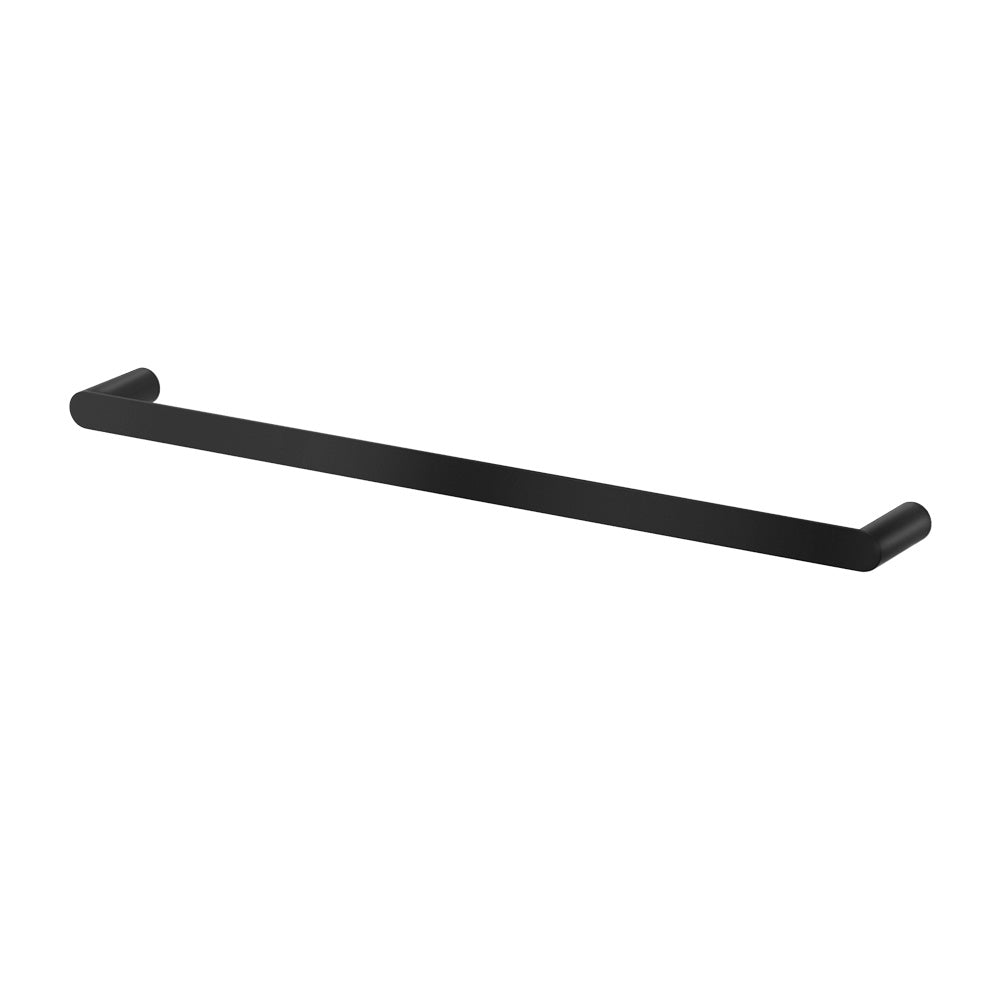 Towel Rail Rack Holder Single 600mm Wall Mounted Stainless Steel Black-Home &amp; Garden &gt; Bathroom Accessories-PEROZ Accessories