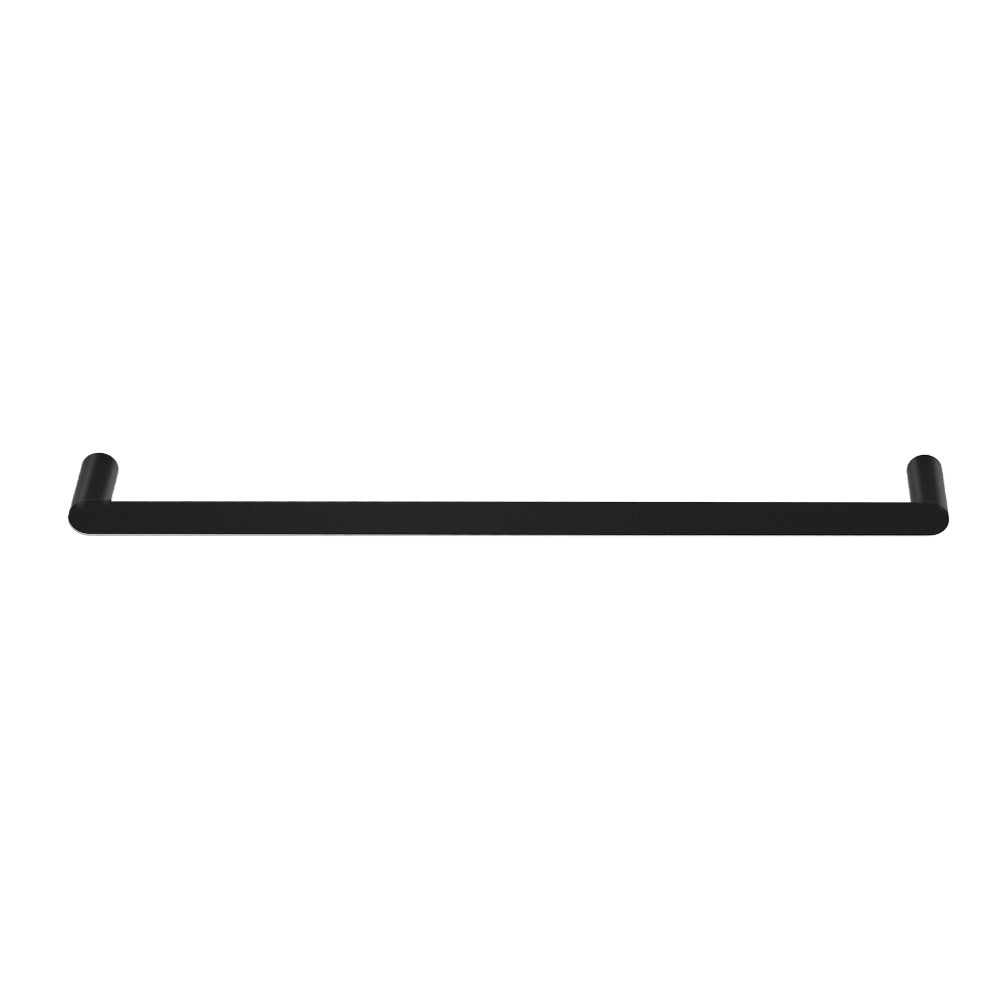 Towel Rail Rack Holder Single 600mm Wall Mounted Stainless Steel Black-Home &amp; Garden &gt; Bathroom Accessories-PEROZ Accessories