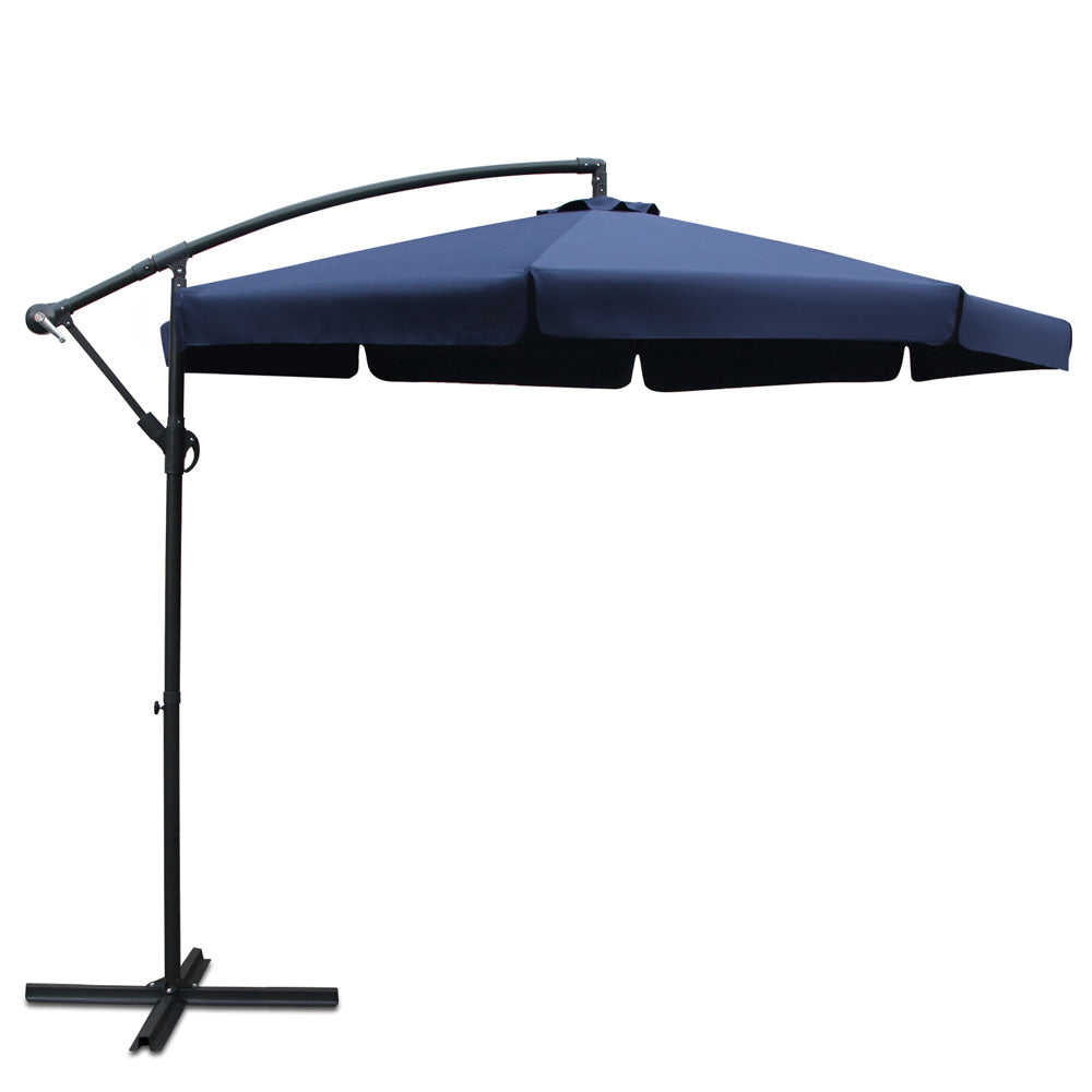 Instahut 3M Outdoor Umbrella - Navy-Furniture &gt; Outdoor-PEROZ Accessories