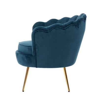 Artiss Armchair Lounge Chair Accent Retro Armchairs Lounge Shell Velvet Navy-Armchairs - Peroz Australia - Image - 5