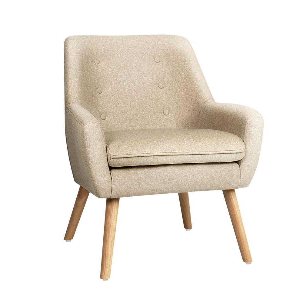 Artiss Fabric Dining Armchair - Beige-Furniture &gt; Living Room - Peroz Australia - Image - 2