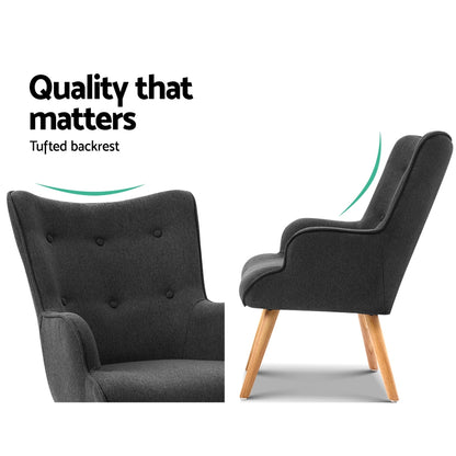 Artiss LANSAR Lounge Accent Chair-Furniture &gt; Bar Stools &amp; Chairs - Peroz Australia - Image - 4