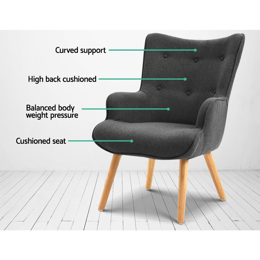 Artiss LANSAR Lounge Accent Chair-Furniture &gt; Bar Stools &amp; Chairs - Peroz Australia - Image - 5
