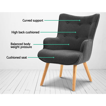 Artiss LANSAR Lounge Accent Chair-Furniture &gt; Bar Stools &amp; Chairs - Peroz Australia - Image - 5