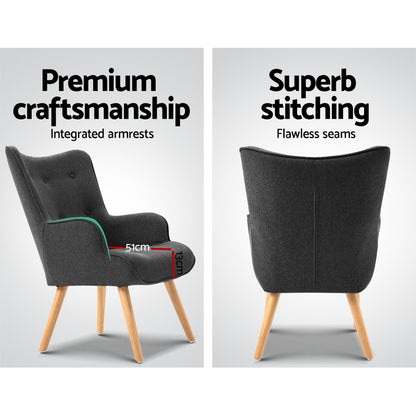Artiss LANSAR Lounge Accent Chair-Furniture &gt; Bar Stools &amp; Chairs - Peroz Australia - Image - 6
