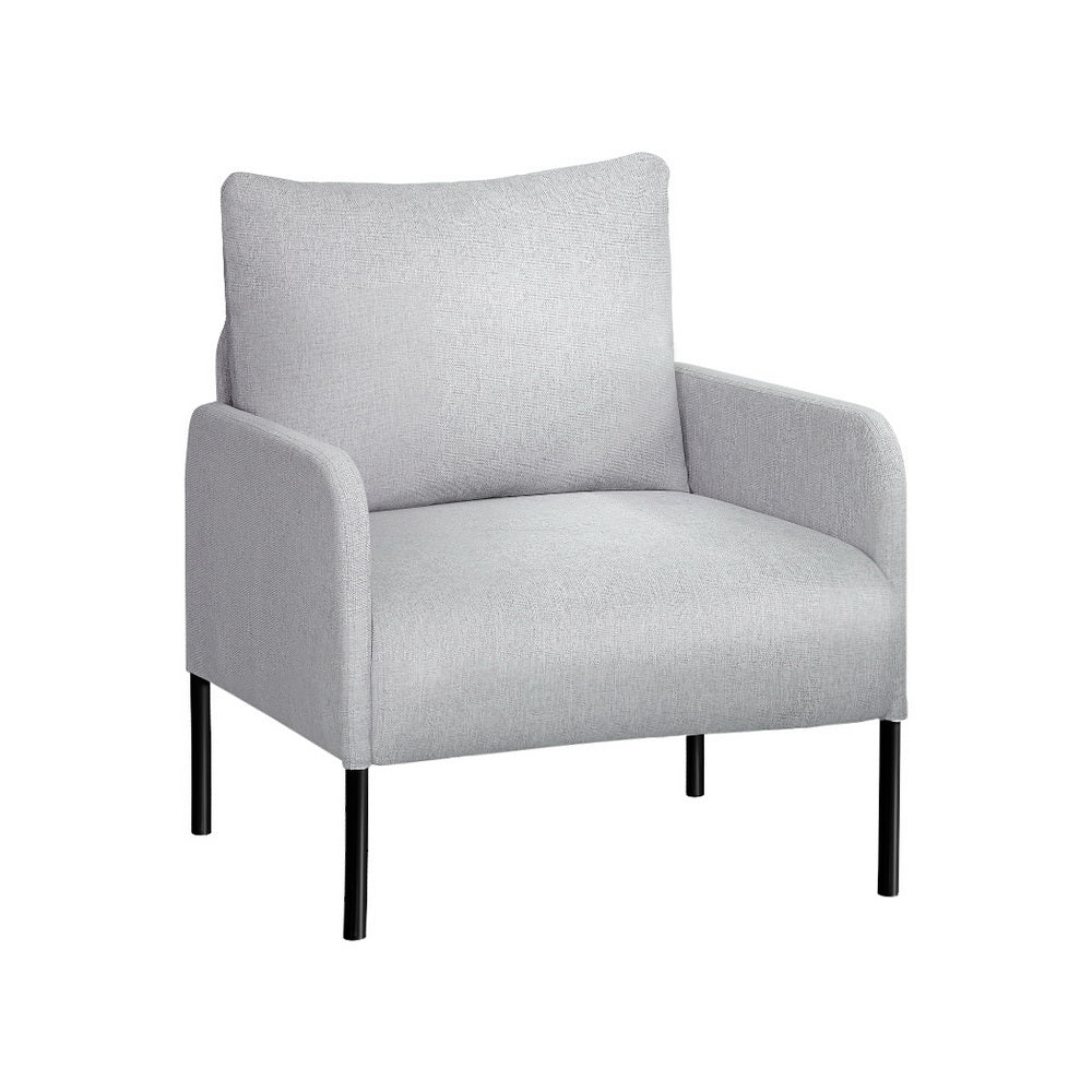 Artiss Armchair Lounge Chair Accent Chair Single Sofa Grey Linen Fabric-Furniture &gt; Bar Stools &amp; Chairs-PEROZ Accessories