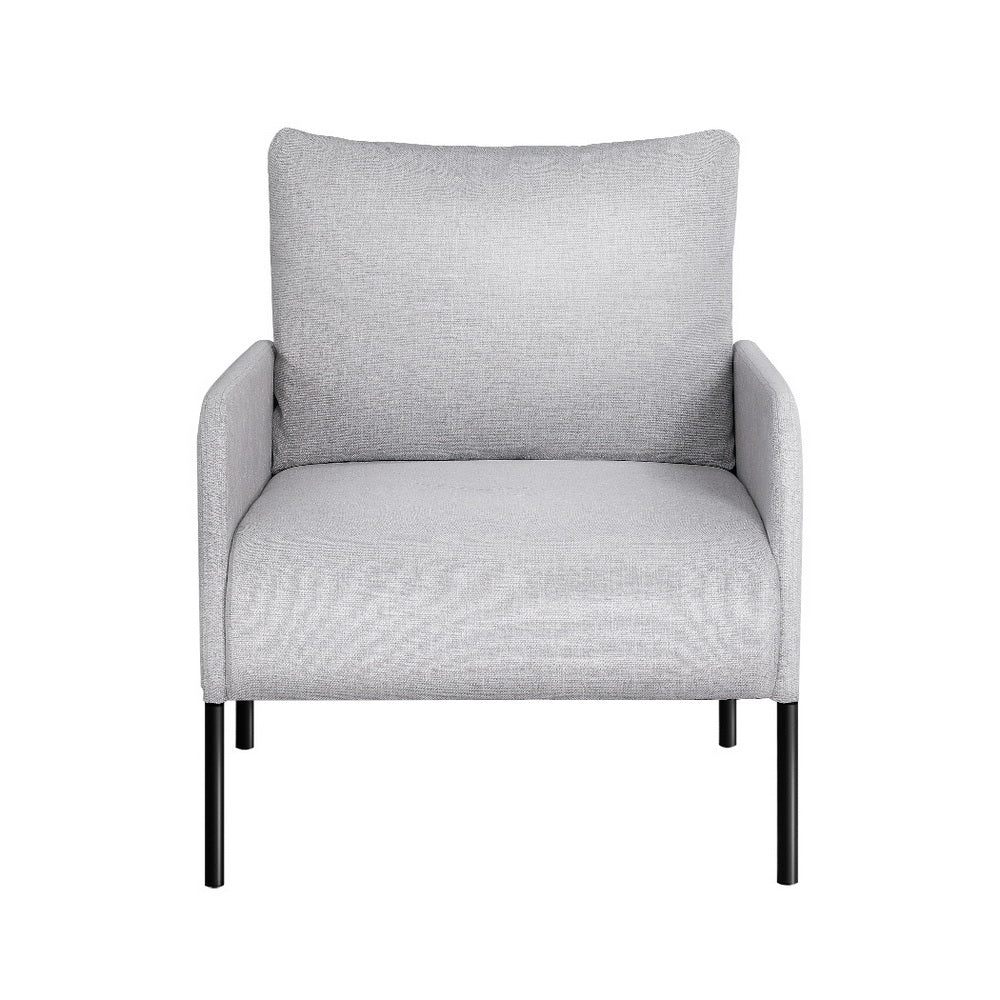 Artiss Armchair Lounge Chair Accent Chair Single Sofa Grey Linen Fabric-Furniture &gt; Bar Stools &amp; Chairs-PEROZ Accessories