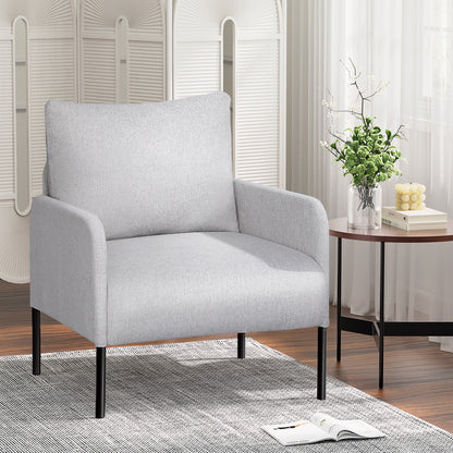 Artiss Armchair Lounge Chair Accent Chair Single Sofa Grey Linen Fabric-Furniture &gt; Bar Stools &amp; Chairs-PEROZ Accessories