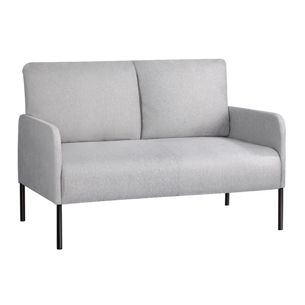 Artiss Armchair 2-Seater Sofa Accent Chair Loveseat Grey Linen Fabric Metal Leg-Furniture &gt; Bar Stools &amp; Chairs-PEROZ Accessories