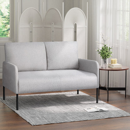 Artiss Armchair 2-Seater Sofa Accent Chair Loveseat Grey Linen Fabric Metal Leg-Furniture &gt; Bar Stools &amp; Chairs-PEROZ Accessories