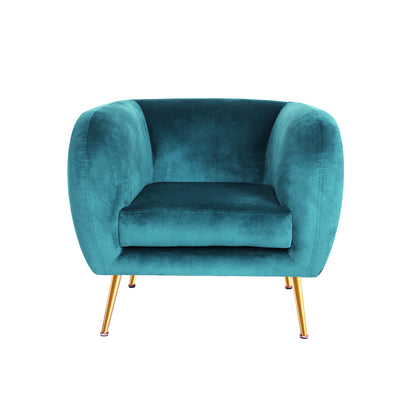 Artiss Armchair Lounge Sofa Arm Chair Accent Chairs Armchairs Couch Velvet Green-Armchairs - Peroz Australia - Image - 4