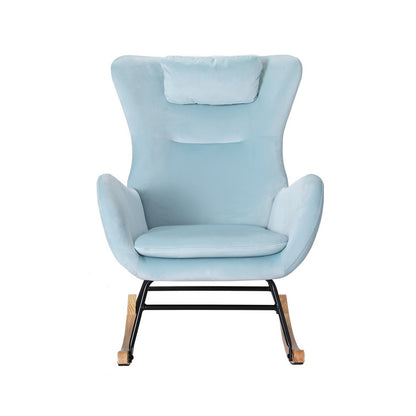 Artiss Rocking Chair Velvet Armchair Feeding Chair Blue-Furniture &gt; Bar Stools &amp; Chairs-PEROZ Accessories