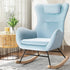 Artiss Rocking Chair Velvet Armchair Feeding Chair Blue-Furniture > Bar Stools & Chairs-PEROZ Accessories