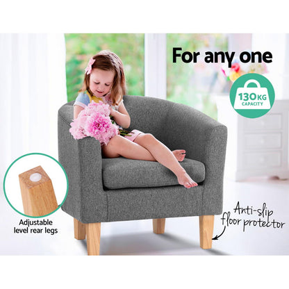 Artiss Abby Fabric Armchair - Grey-Furniture &gt; Bar Stools &amp; Chairs - Peroz Australia - Image - 8