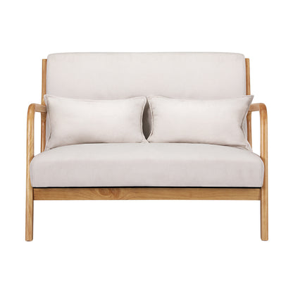 Artiss Armchair Lounge Chair Accent Armchairs Couch Sofa Loveseat Beige Wood-Furniture &gt; Bar Stools &amp; Chairs-PEROZ Accessories