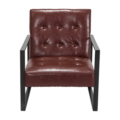 Artiss Armchair Lounge Chair Accent Chairs PU Leather Sofa Brown Metal Frame-Furniture &gt; Bar Stools &amp; Chairs-PEROZ Accessories