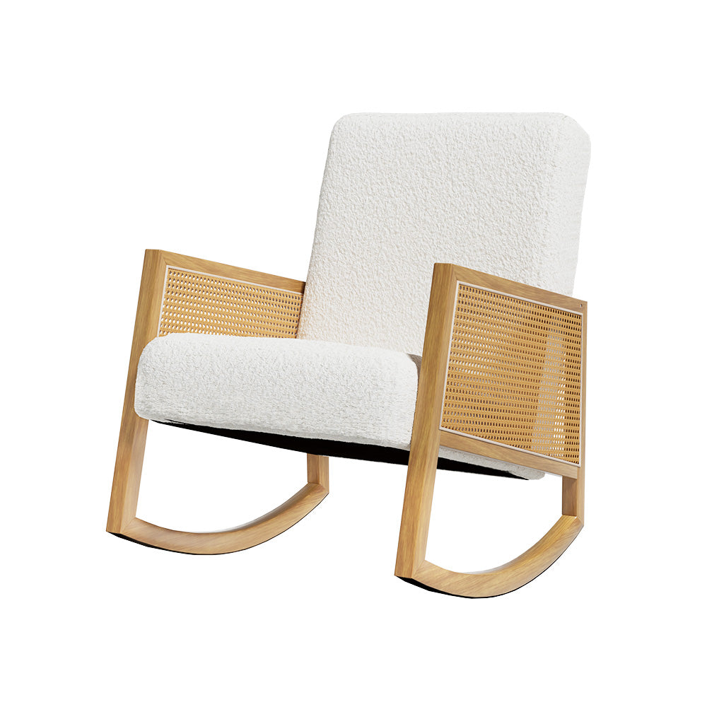 Artiss Rocking Chair Armchair Boucle Accent Chairs Sherpa Upholstered White-Furniture &gt; Living Room-PEROZ Accessories