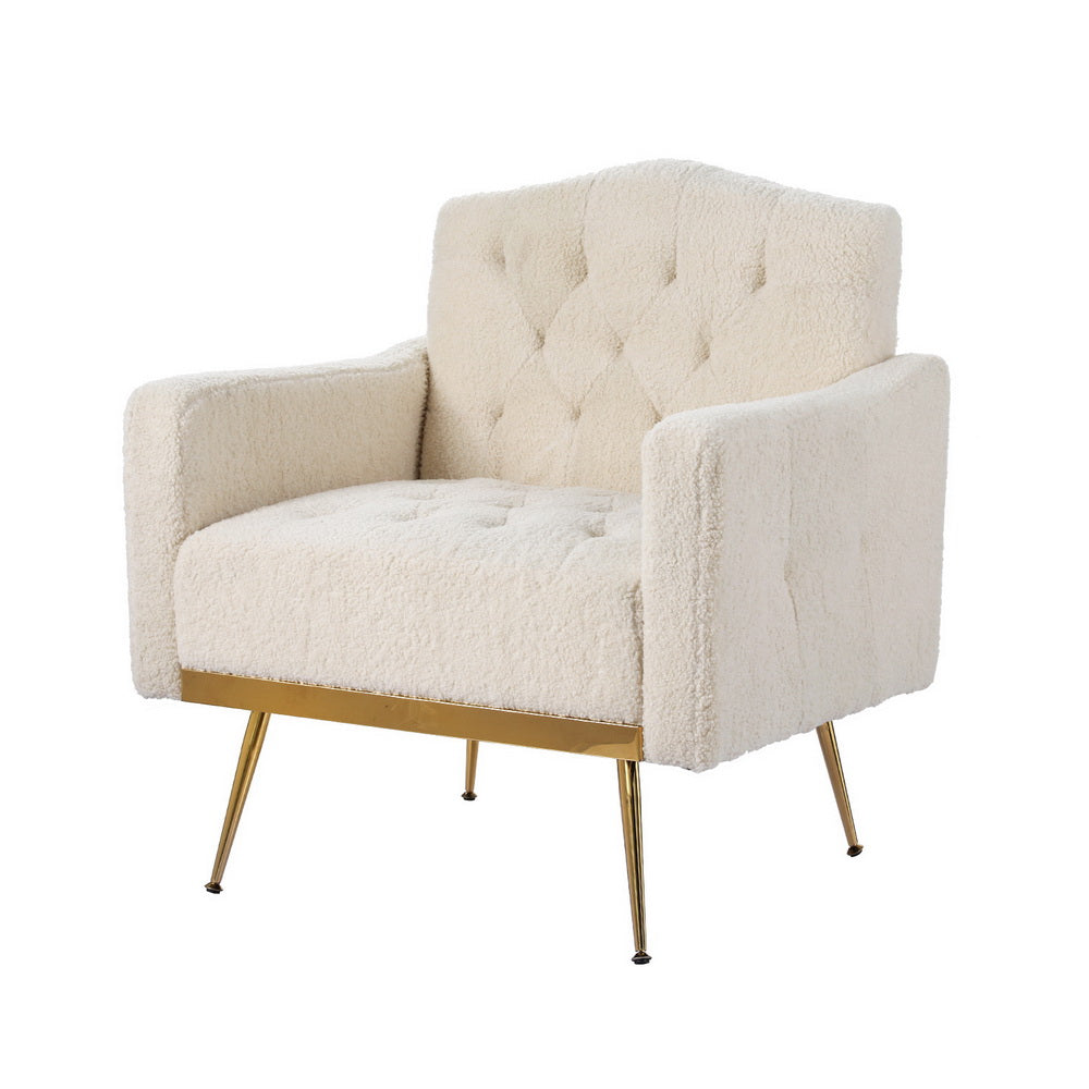 Artiss Armchair Boucle Beige Nicole-Furniture &gt; Bar Stools &amp; Chairs-PEROZ Accessories