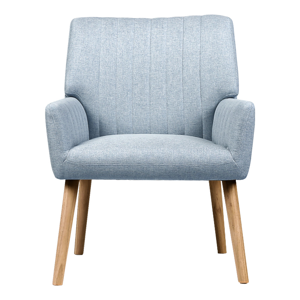 Artiss Armchair Lounge Chair Armchairs Accent Fabric Blue Grey-Armchair - Peroz Australia - Image - 4
