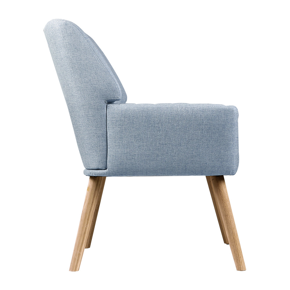 Artiss Armchair Lounge Chair Armchairs Accent Fabric Blue Grey-Armchair - Peroz Australia - Image - 5
