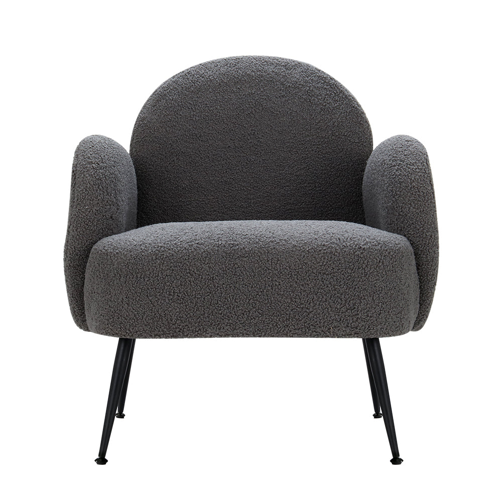 Artiss Armchair Lounge Chair Armchairs Accent Arm Chairs Sherpa Boucle Charcoal-Armchair - Peroz Australia - Image - 4
