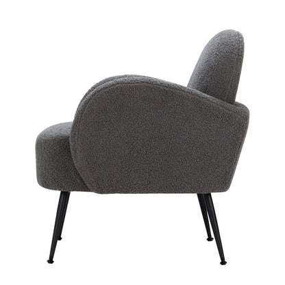 Artiss Armchair Lounge Chair Armchairs Accent Arm Chairs Sherpa Boucle Charcoal-Armchair - Peroz Australia - Image - 5