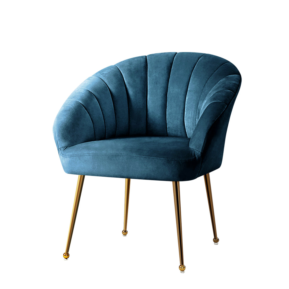 Artiss Armchair Lounge Chair Armchairs Accent Chairs Navy Blue Velvet Sofa Couch-Armchairs - Peroz Australia - Image - 2
