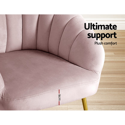 Artiss Armchair Lounge Chair Armchairs Accent Chairs Velvet Sofa Pink Couch-Armchairs - Peroz Australia - Image - 7